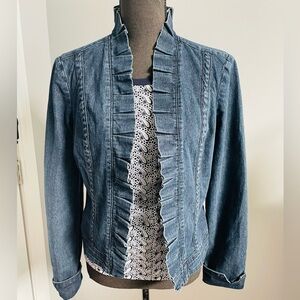 Ruffle Denim Jean Jacket
